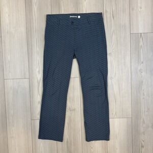 Betabrand Womens Large Petite W1550 Classic Yoga Dress Pant Pull On Blue Chevron